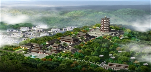 武汉道观鸟瞰规划设计